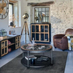 Table Basse Chrono Ronde Noire Atmosphera -ATMOS Boutique table basse chrono ronde noire atmosphera 4