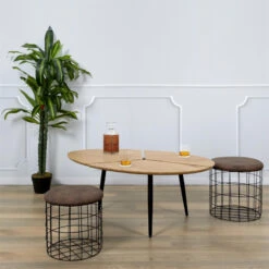 Table Basse Ovale Miller Pieds Métal -ATMOS Boutique table basse ovale miller pieds metal 2