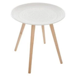 Table Basse Ronde Mileo Blanc Atmosphera