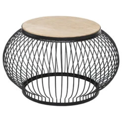 Table Basse X2 Métal Et Bois De Manguier Esther Atmosphera -ATMOS Boutique table basse x2 en metal et bois de manguier atmosphera 3