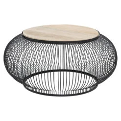 Table Basse X2 Métal Et Bois De Manguier Esther Atmosphera -ATMOS Boutique table basse x2 en metal et bois de manguier atmosphera 4