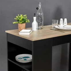 Table De Bar Avec étagères Et Plateau Bois -ATMOS Boutique table de bar avec etagere plateau bois 4