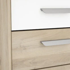 Demeyere Table De Chevet 3 Tiroirs Naturel Et Blanc Santorini -ATMOS Boutique table de chevet 3 tiroirs naturel et blanc santorini 2