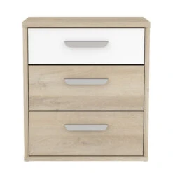 Demeyere Table De Chevet 3 Tiroirs Naturel Et Blanc Santorini -ATMOS Boutique table de chevet 3 tiroirs naturel et blanc santorini 3