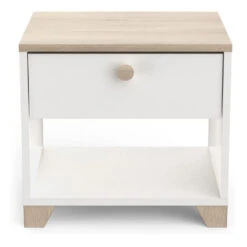 Demeyere Table De Chevet Izzy 1 Tiroir Blanc Et Bois -ATMOS Boutique table de chevet izzy 1 tiroir blanc bois 2