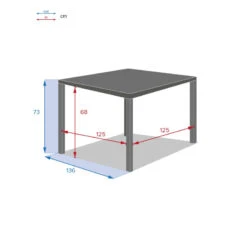 Table Carrée Fixe Piazza 8 P. Graphite Hespéride -ATMOS Boutique table fixe carree piazza coloris noir graphite hesperide 3