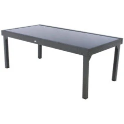 Table Rectangulaire Ext. Verre Piazza 12 P. Graphite Hespéride -ATMOS Boutique table piazza extensible 12 personnes hesperide anthracite graphite 2