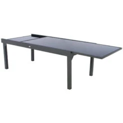 Table Rectangulaire Ext. Verre Piazza 12 P. Graphite Hespéride -ATMOS Boutique table piazza extensible 12 personnes hesperide anthracite graphite 3