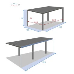 Table Rectangulaire Ext. Verre Piazza 12 P. Graphite Hespéride -ATMOS Boutique table piazza extensible 12 personnes hesperide anthracite graphite 5