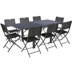 Table Rectangulaire Extensible Piazza 8 P. Graphite Hespéride -ATMOS Boutique table rectangulaire extensible piazza 8 personnes graphite hesperide 4