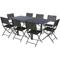 Table Rectangulaire Extensible Piazza 8 P. Graphite Hespéride -ATMOS Boutique table rectangulaire extensible piazza 8 personnes graphite hesperide 5