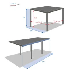 Table Rectangulaire Extensible Piazza 8 P. Graphite Hespéride -ATMOS Boutique table rectangulaire extensible piazza 8 personnes graphite hesperide 7