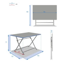 Table Rectangulaire Pliante Greensboro 4p Bleu Pétrole Hespéride -ATMOS Boutique table rectangulaire pliante greensboro 4p bleu petrole hesperide 3