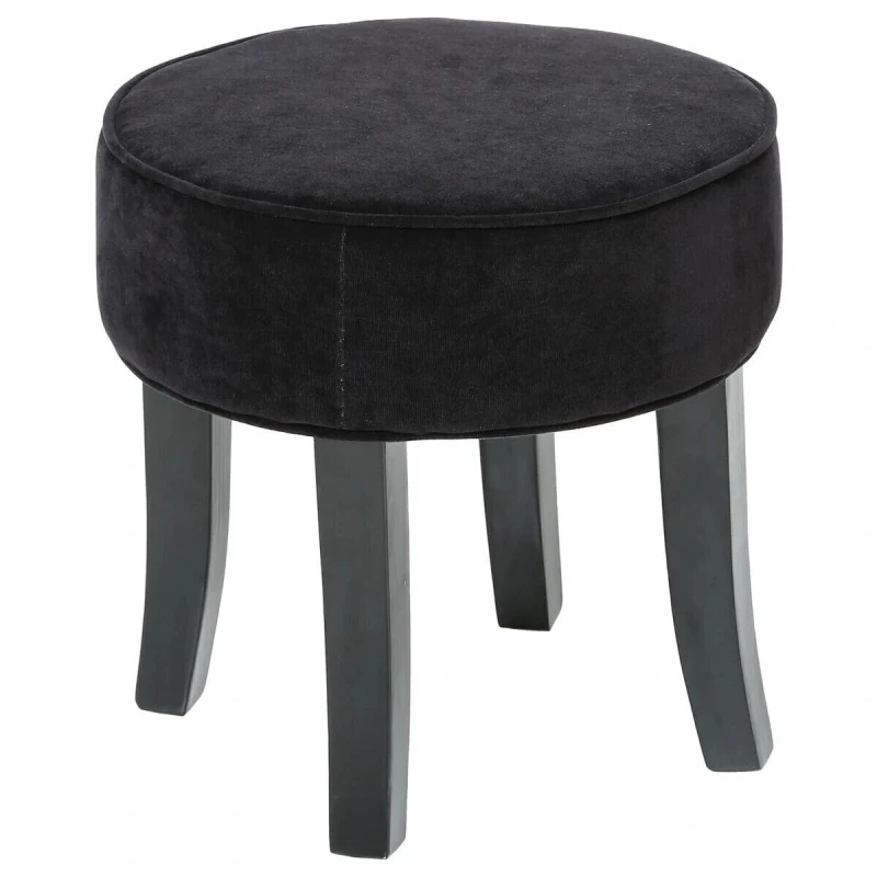Tabouret En Velours Adriel Coloris Noir Atmosphera 1 Tabouret En Velours Adriel Coloris Noir Atmosphera