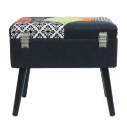 Tabouret Coffre Valise Patchwork Sur Pieds -ATMOS Boutique tabouret coffre valise patchwork sur pieds 4