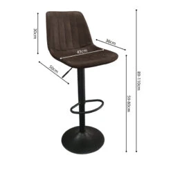 Tabouret De Bar Barcelona PU Brun Foncé -ATMOS Boutique tabouret de bar barcelona pu brun fonce 3
