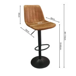 Tabouret De Bar Barcelona PU Cognac -ATMOS Boutique tabouret de bar barcelona pu cognac 3