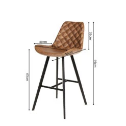 Tabouret De Bar Bas Alicante PU Cognac -ATMOS Boutique tabouret de bar bas alicante pu cognac 3