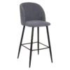 Tabouret De Bar Gris Céleste Pieds Noirs Atmosphera