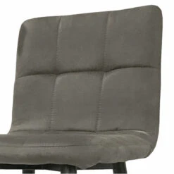 Tabouret De Bar Gris Pieds Métal Noir -ATMOS Boutique tabouret de bar gris pieds metal noir 1 2