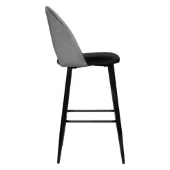 Tabouret De Bar Kara Velours Gris Atmosphera -ATMOS Boutique tabouret de bar kara velours gris atmosphera 1 3