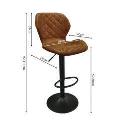 Tabouret De Bar Malaga PU Cognac -ATMOS Boutique tabouret de bar malaga pu cognac 3