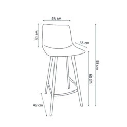 Tabouret De Bar Ozan PU Gris -ATMOS Boutique tabouret de bar ozan pu gris 2
