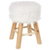 Tabouret Fourrure Blanc Atmosphera