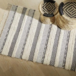 Tapis Coton à Franges Atmosphera -ATMOS Boutique tapis coton a franges atmosphera 1