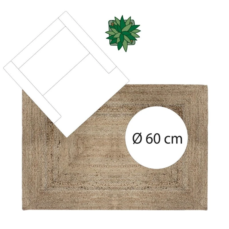 Tapis Jute Naturel Rectangulaire 120x170 Atmosphera 4 Tapis Jute Naturel Rectangulaire 120x170 Atmosphera – Image 4