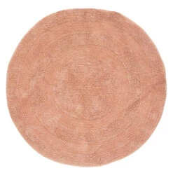 Tapis Rond D120 Spirale Rose Orangé Atmosphera