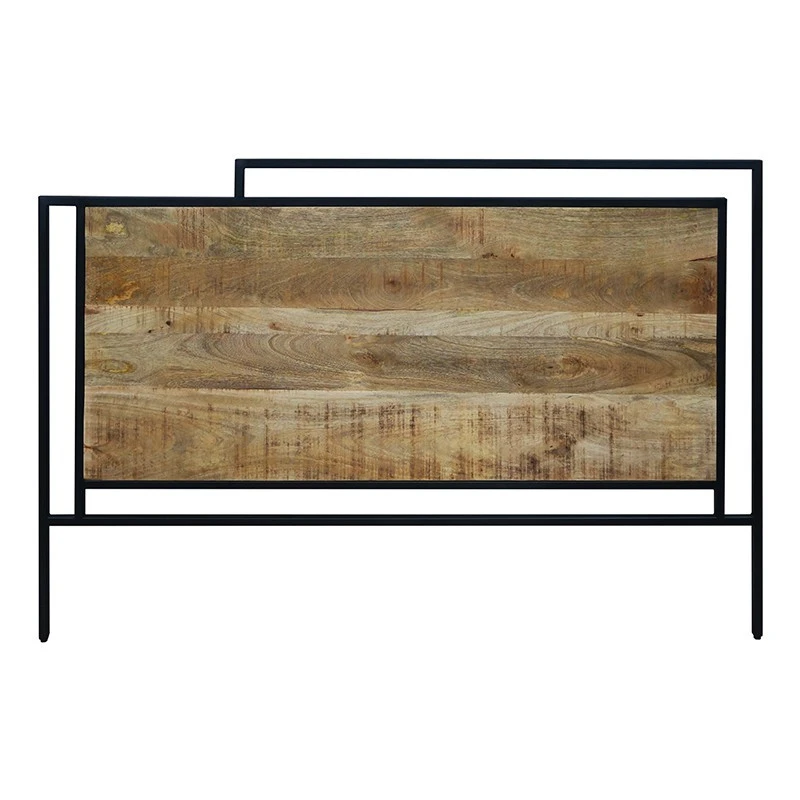 Tête De Lit Pleine 160 Cm Métal Et Bois De Manguier 1 Tête De Lit Pleine 160 Cm Métal Et Bois De Manguier