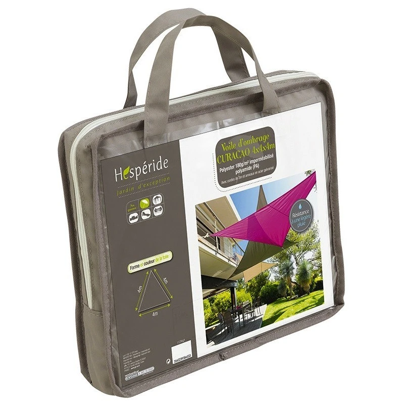 Toile Solaire 4x4x4m Curacao Taupe Hespéride 4 Toile Solaire 4x4x4m Curacao Taupe Hespéride – Image 4