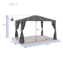 Tonnelle Belize 3,6x3m Graphite Hespéride 7 Tonnelle Belize 3,6x3m Graphite Hespéride -ATMOS Boutique tonnelle belize 36x3m graphite hesperide 3