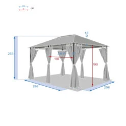 Tonnelle 3x4 M Santorini Gris Ardoise Hespéride -ATMOS Boutique tonnelle hesperide santorini gris 4