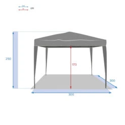 Tonnelle Pliante Carrée Hespéride 3x3m Easy Up Gris Ardoise -ATMOS Boutique tonnelle pliante hesperide 3x3m easy up gris ardoise 5