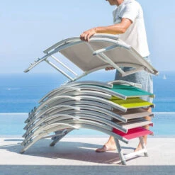 Transat Samba Pliable Et Empilable Taupe Hespéride -ATMOS Boutique transat samba pliable et empilable taupe hesperide 8