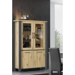 Vitrine 2 Portes + 2 Portes Vitrées LED Eden