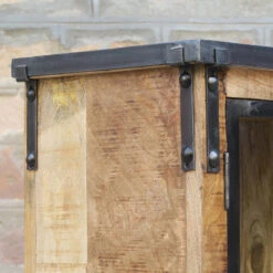 Vitrine 2 Portes Bois De Manguier Et Métal 11 Vitrine 2 Portes Bois De Manguier Et Métal -ATMOS Boutique vitrine 2 portes bois de manguier et metal 1 4