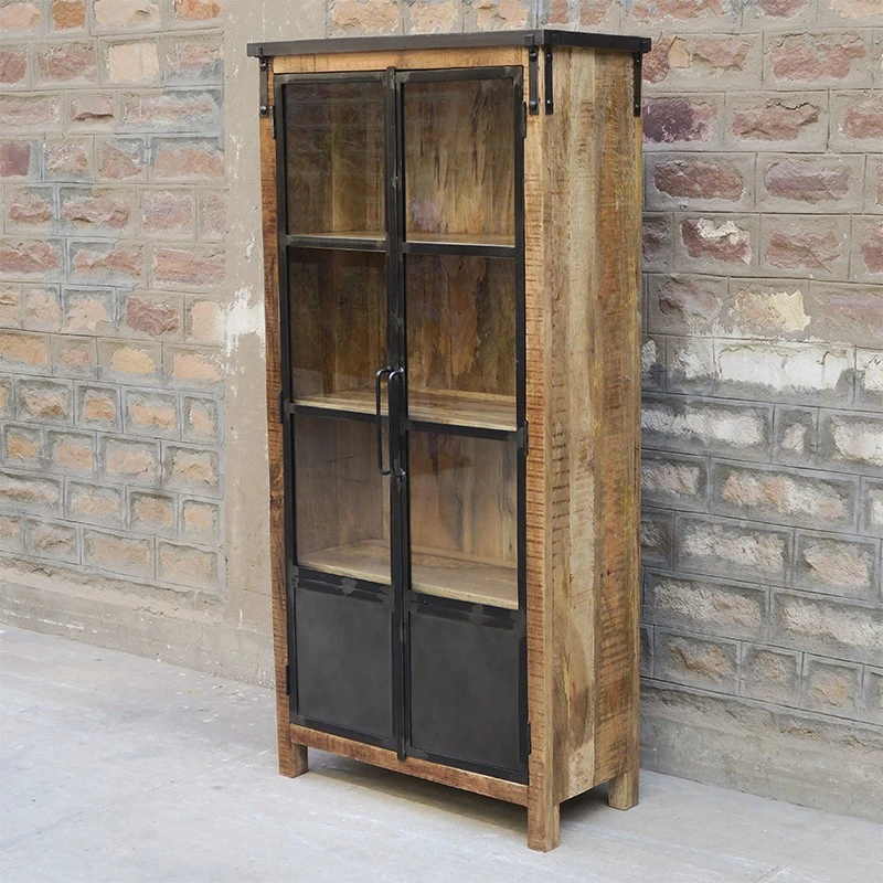 Vitrine 2 Portes Bois De Manguier Et Métal 6 Vitrine 2 Portes Bois De Manguier Et Métal – Image 6